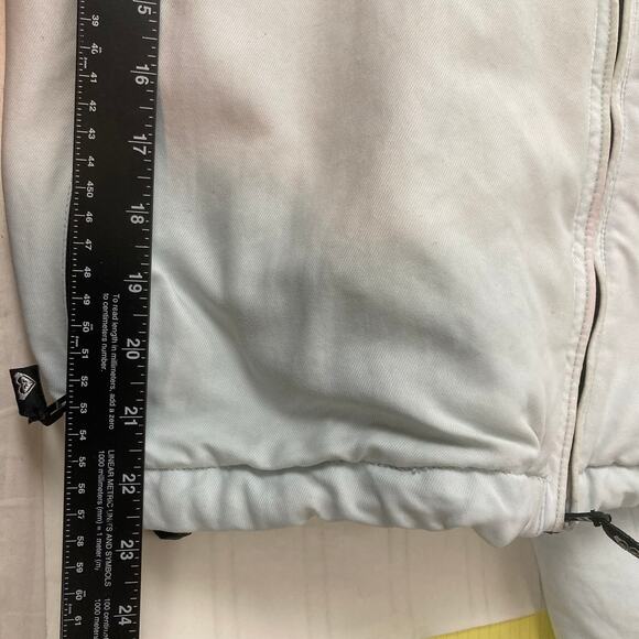 Roxy Hooded Jacket Women L Baby Blue Animal Print Lined Faux Fur Snow Ski Winter - Picture 14 of 14